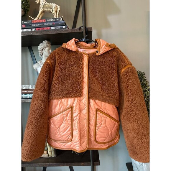 Forte Forte Reversible Teddy Coat Rust Orange Womens Size II Small 6 - Picture 5 of 11
